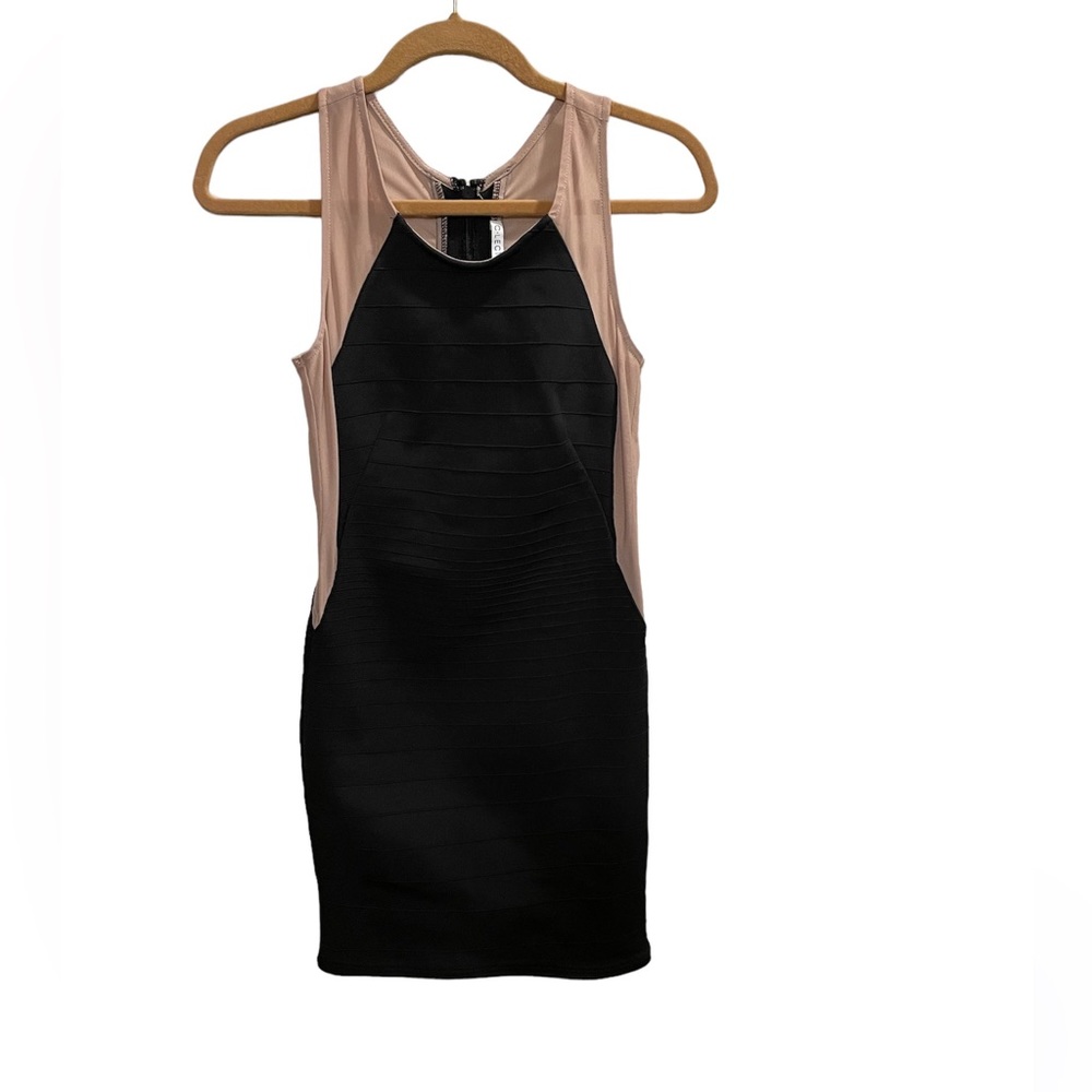 C. LECTIVE Black & Nude Sheer Bodycon Dress